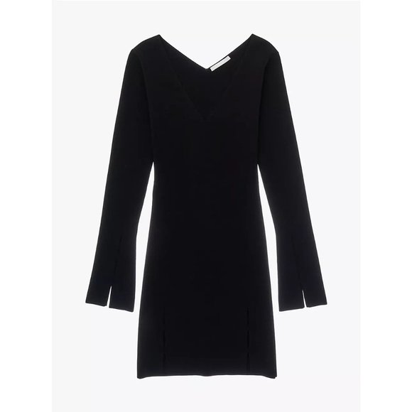 HELMUT LANG Long Sleeve Slit Cut-Out Rib-Knit Minidress - NWT - XS - Picture 6 of 6